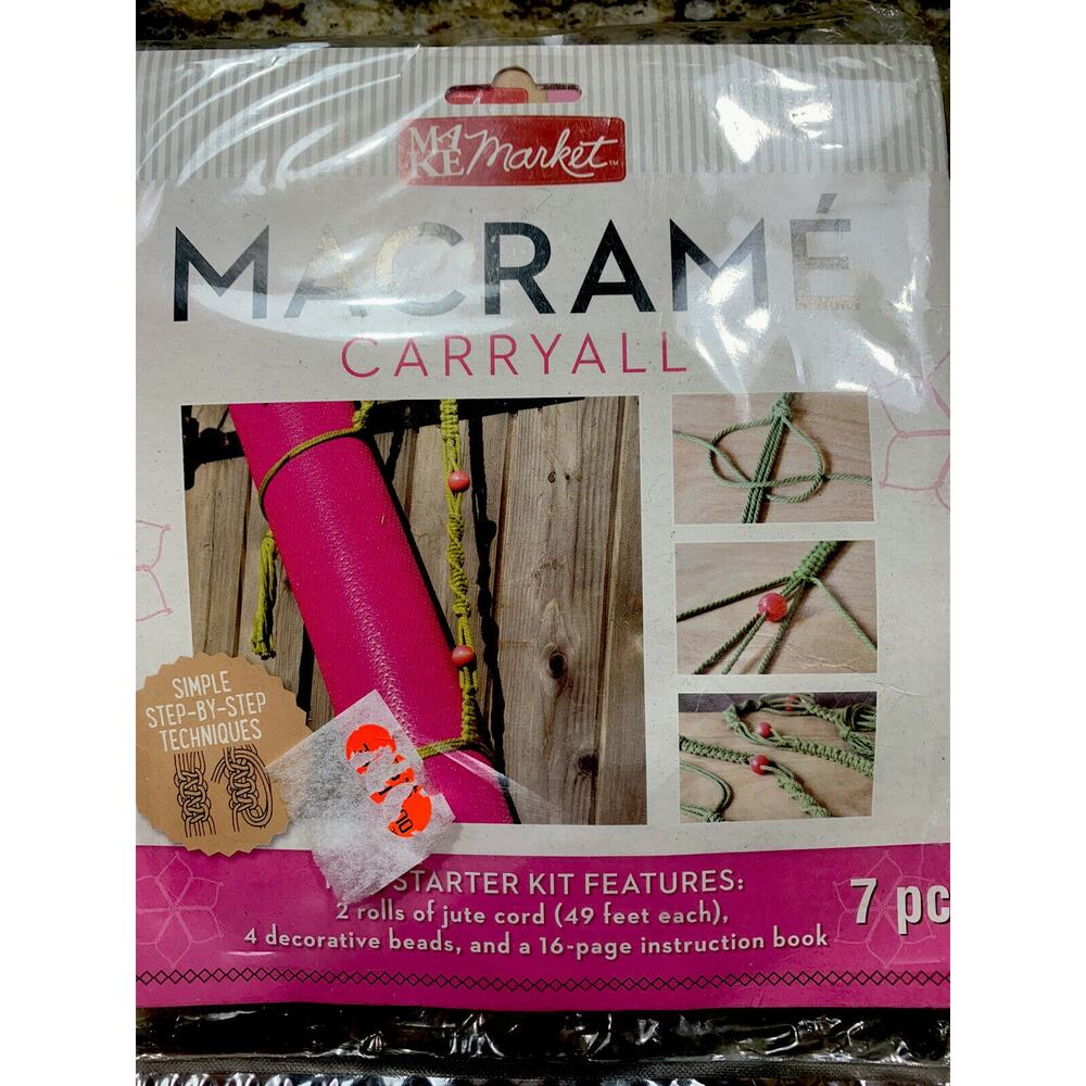 Yoga Mat Macrame Strap DIY Kit Jute and Beads